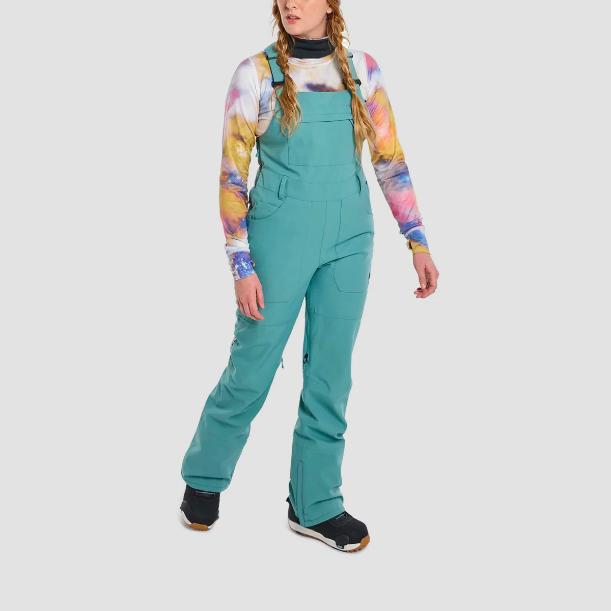Burton Avalon 2L Stretch Snow Bib Pants Rock Lichen - Womens - Image 2