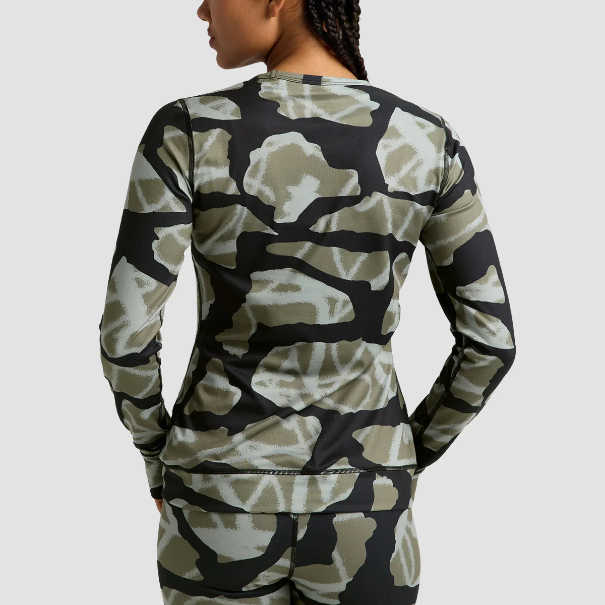 Burton Midweight Base Layer Crewneck Longsleeve T-Shirt Graffiti Camo - Womens - Image 2