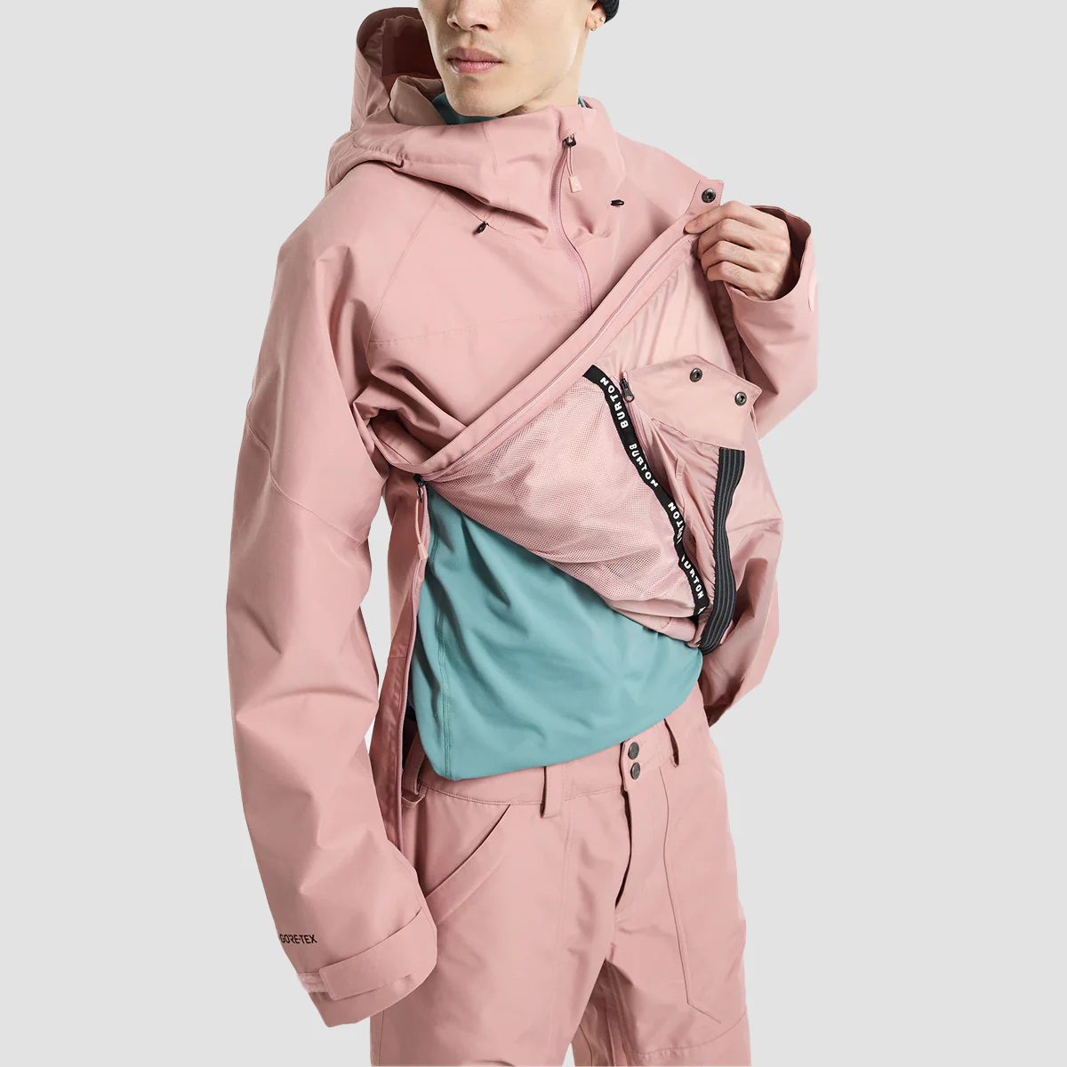 Burton Pillowline Gore-Tex 2L Pullover Snow Jacket Powder Blush - Image 3