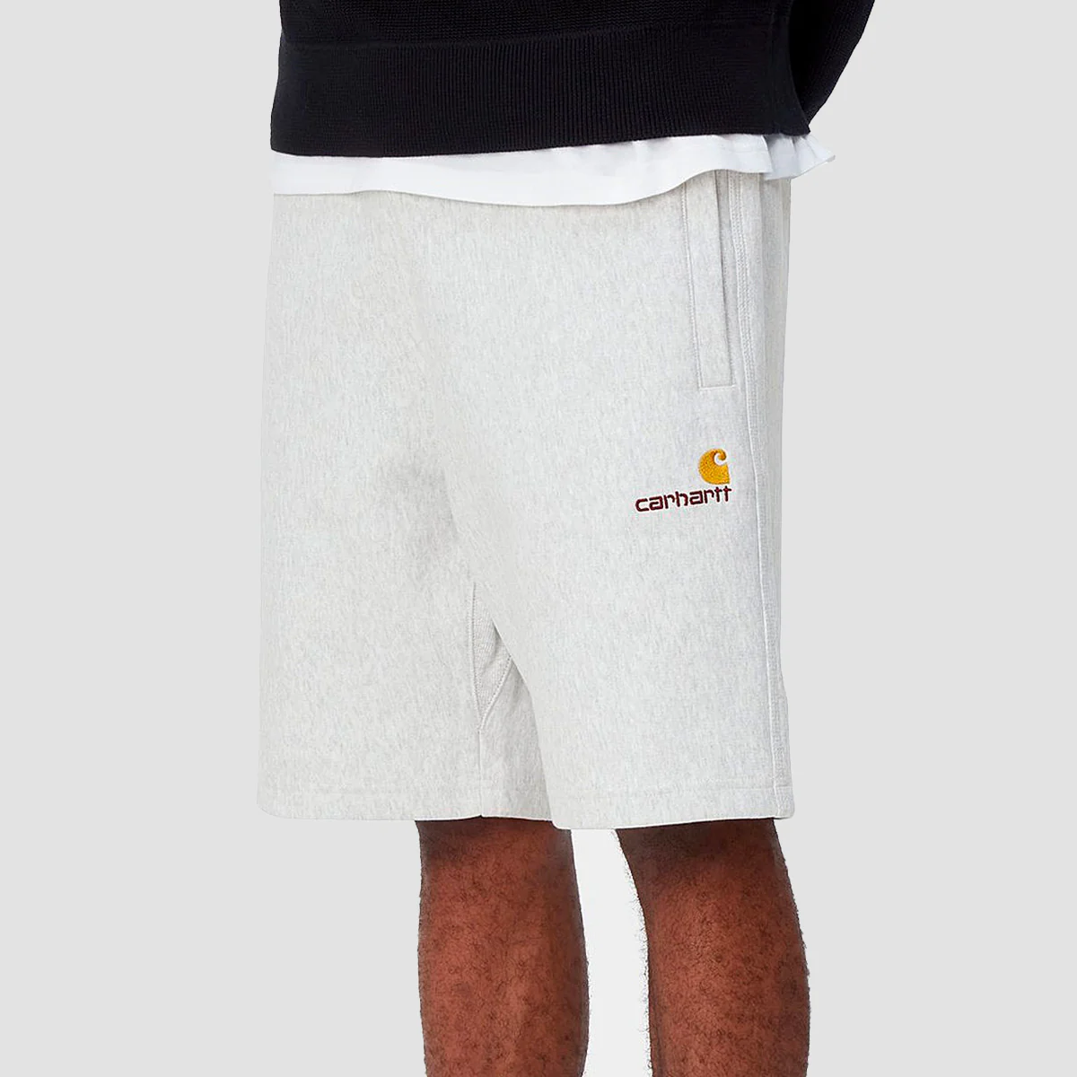 Carhartt WIP American Script Sweat Shorts Ash Heather - Image 2