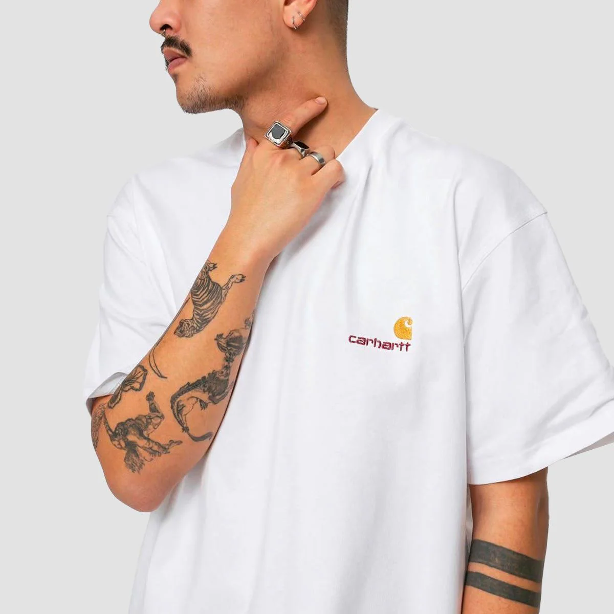 Carhartt WIP American Script T-Shirt White - Image 2