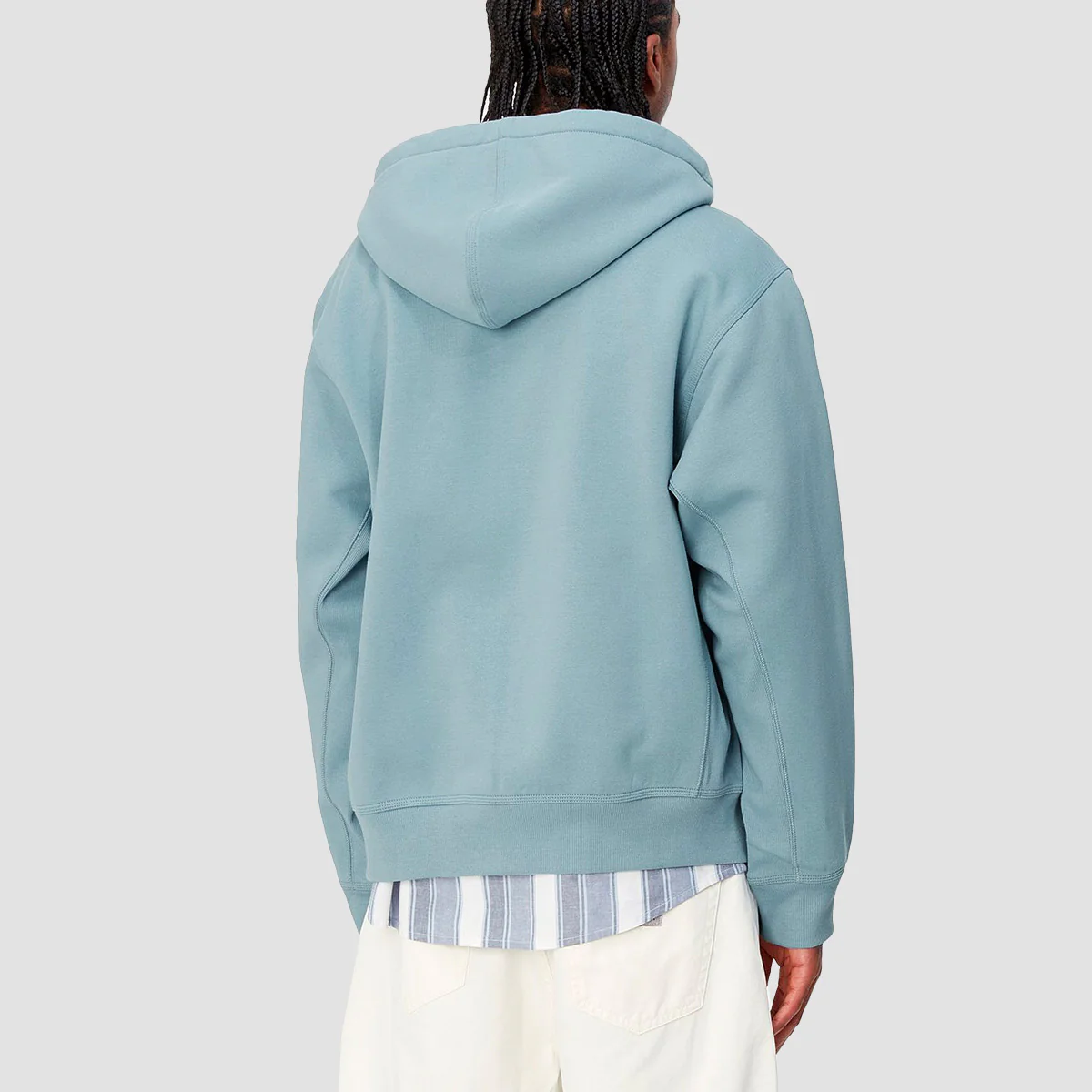 Carhartt WIP American Script Zip Hoodie Frosted Blue - Image 3