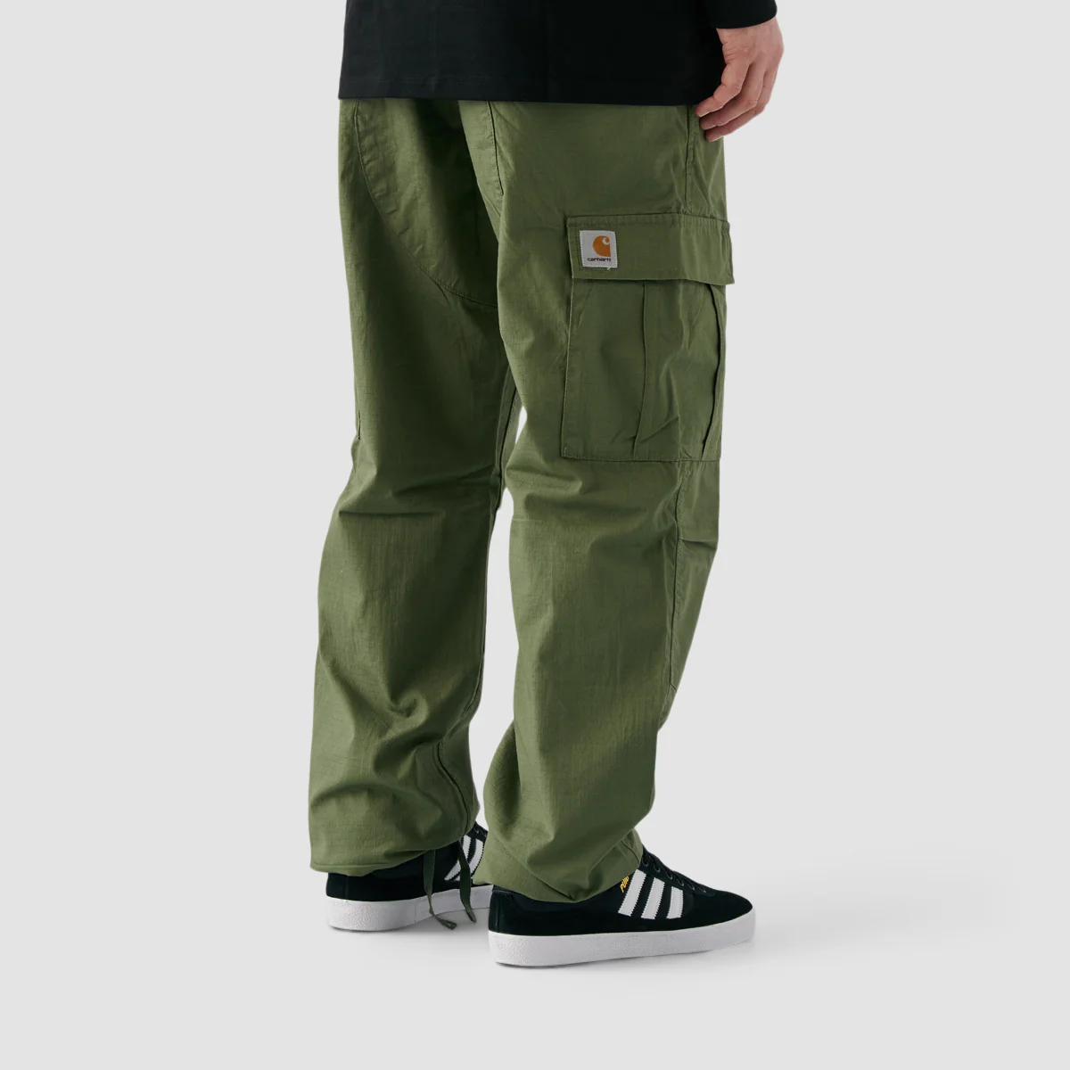 Carhartt WIP Aviation Cargo Pants Dollar Green Rinsed - Image 3