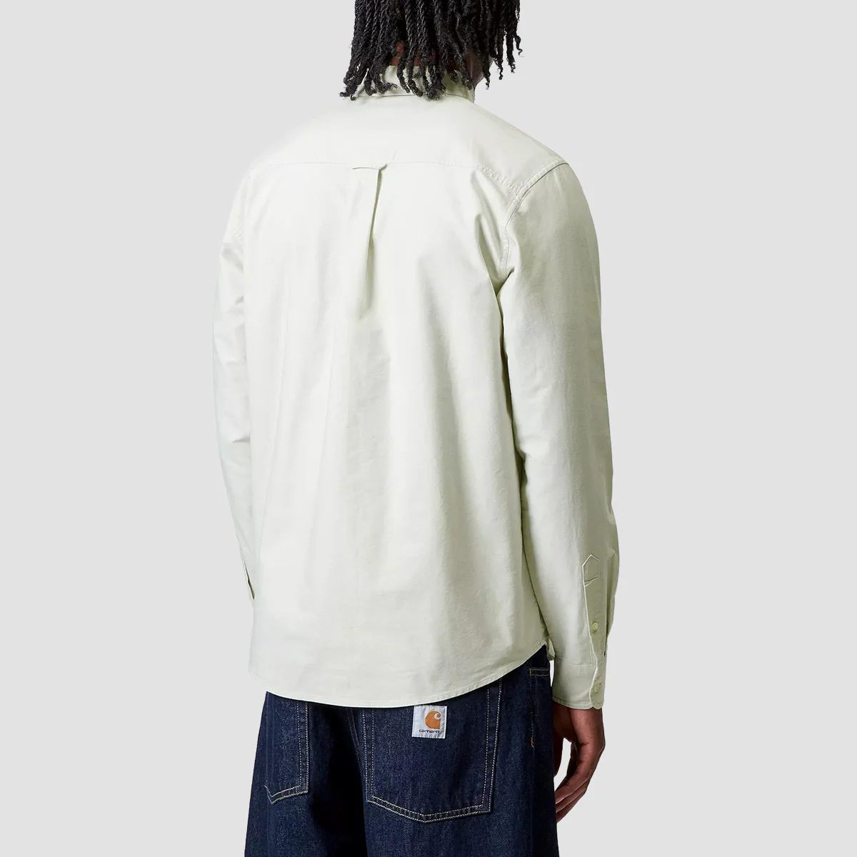 Carhartt WIP C-Logo Longsleeve Shirt Pale Olive/White - Image 2