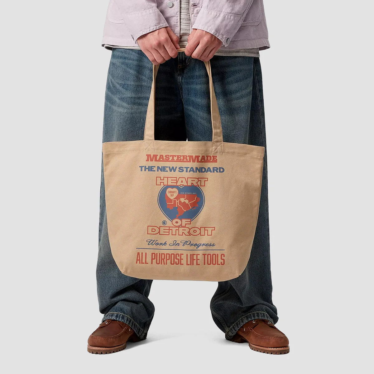 Carhartt WIP Canvas Graphic Tote Bag Dusty H Brown/Arcan Print - Image 2