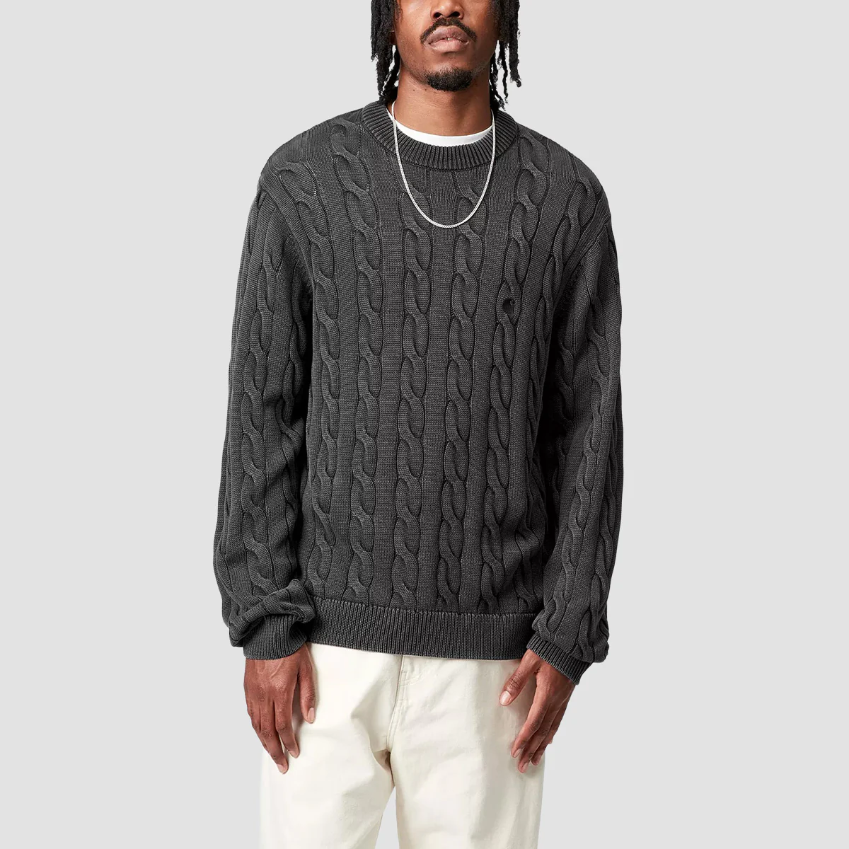 Carhartt WIP Carter Knit Sweater Black Garment Dyed