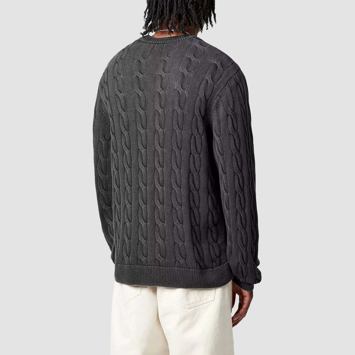 Carhartt WIP Carter Knit Sweater Black Garment Dyed - Image 2