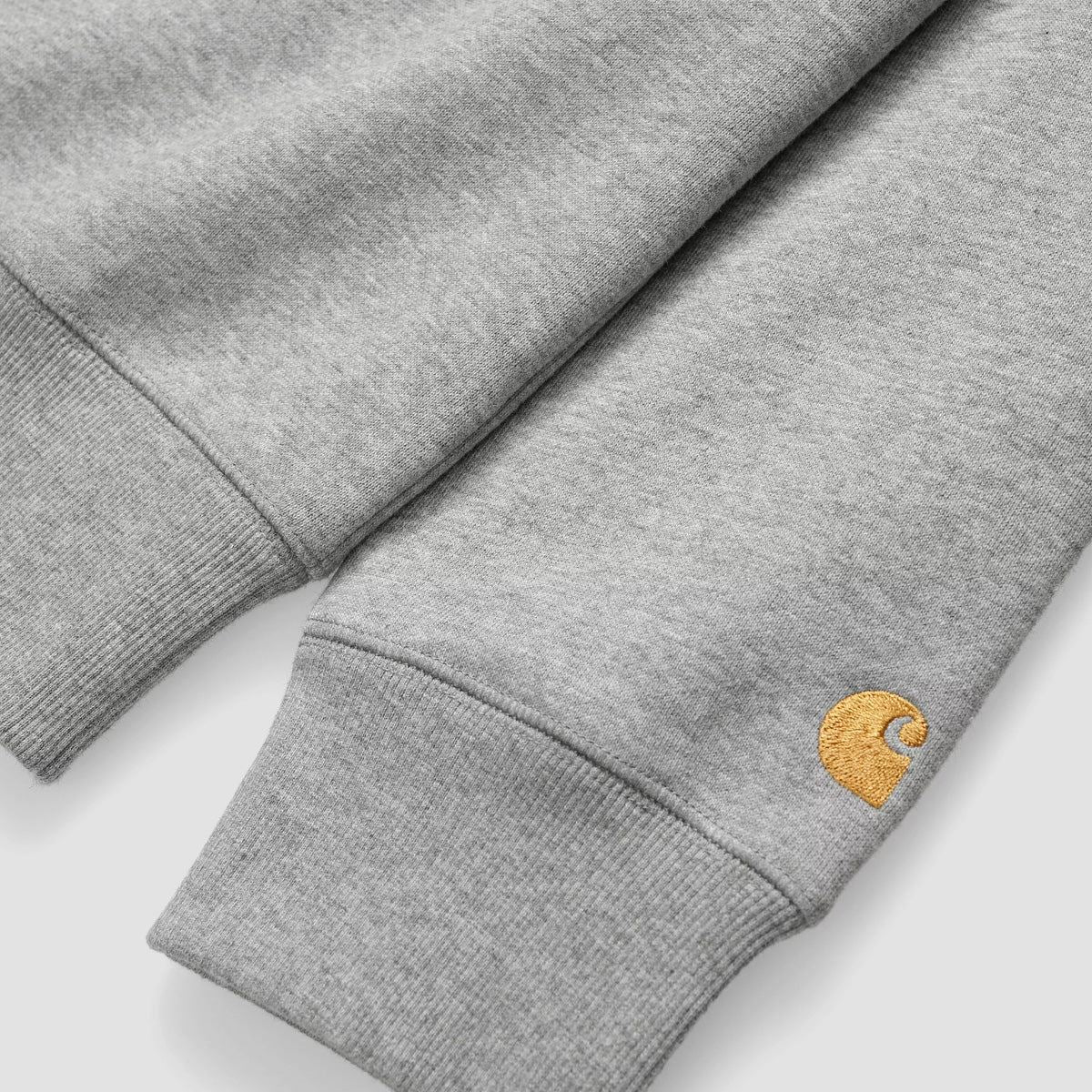 Carhartt WIP Chase Crew Sweatshirt Grey Heather/Gold - Image 2