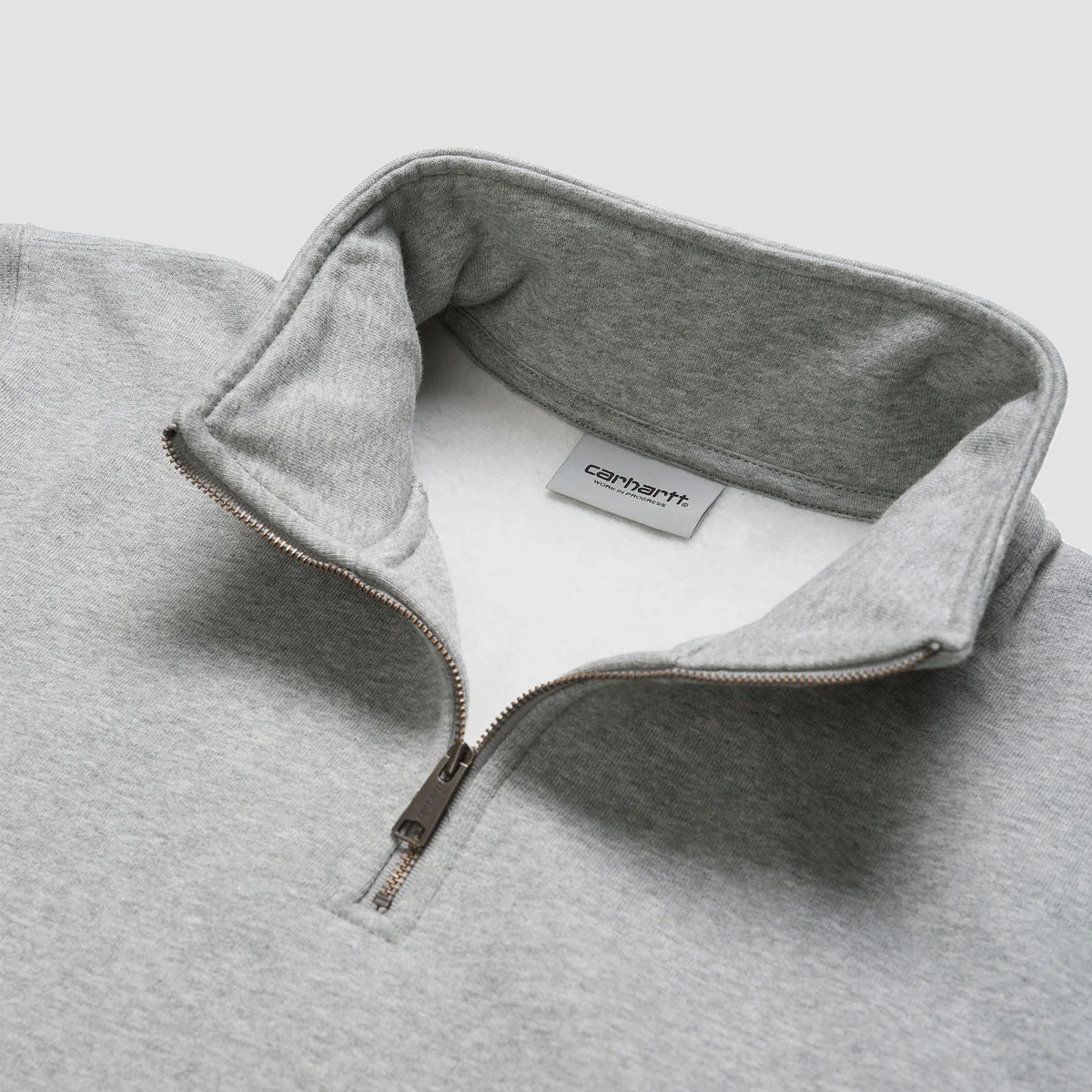 Carhartt WIP Chase Neck Zip Sweat Grey Heather/Gold - Image 2