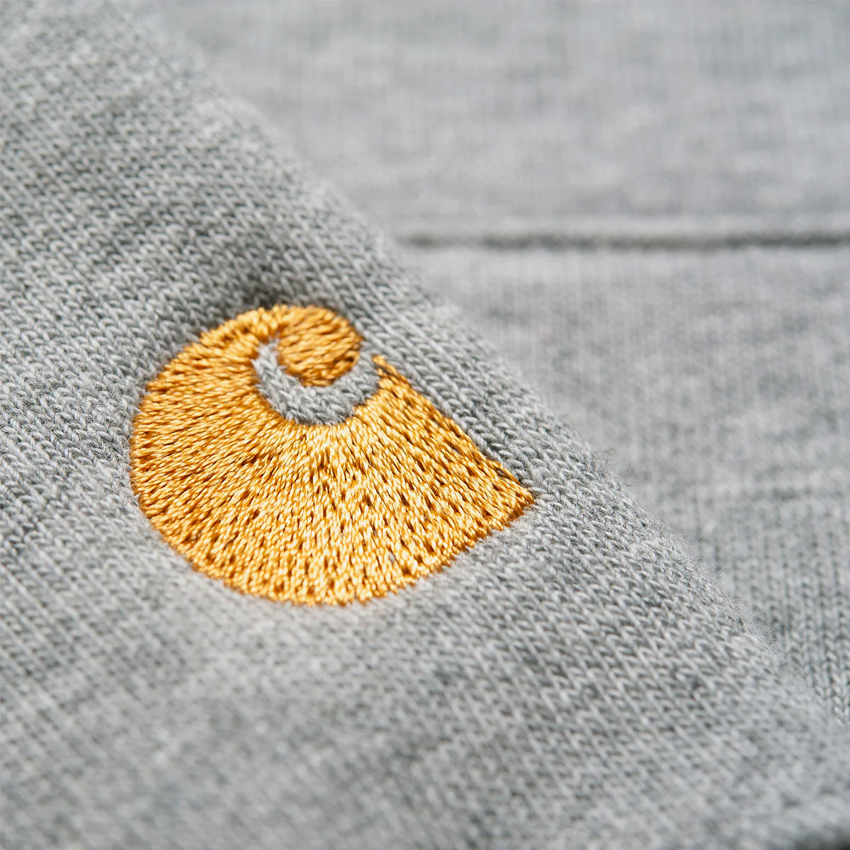 Carhartt WIP Chase Neck Zip Sweat Grey Heather/Gold - Image 3