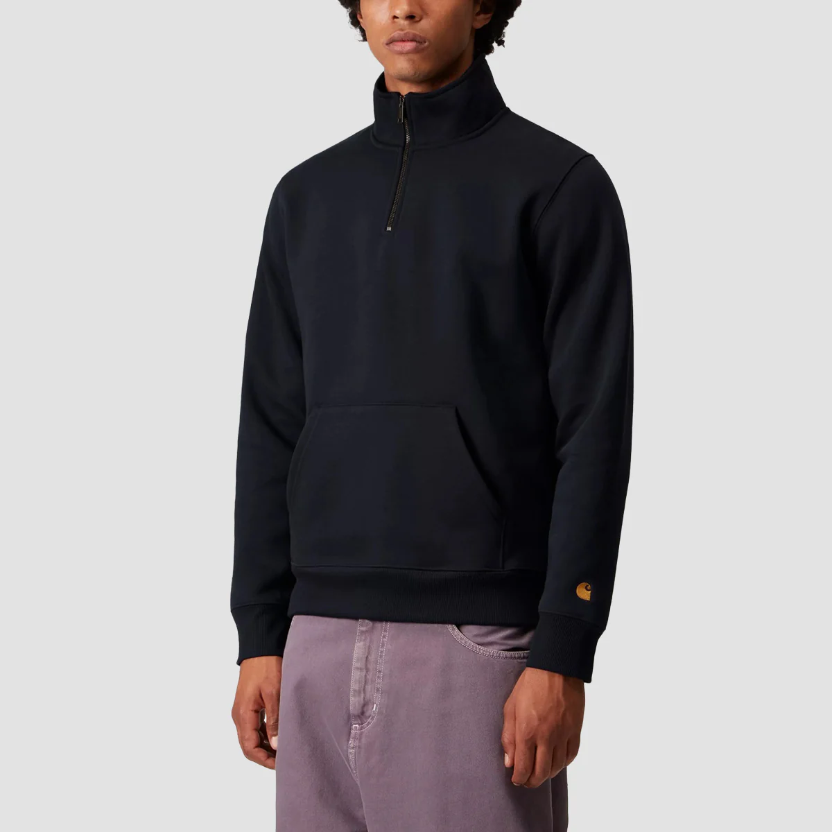 Carhartt WIP Chase Neck Zip Sweatshirt Dark Navy/Gold