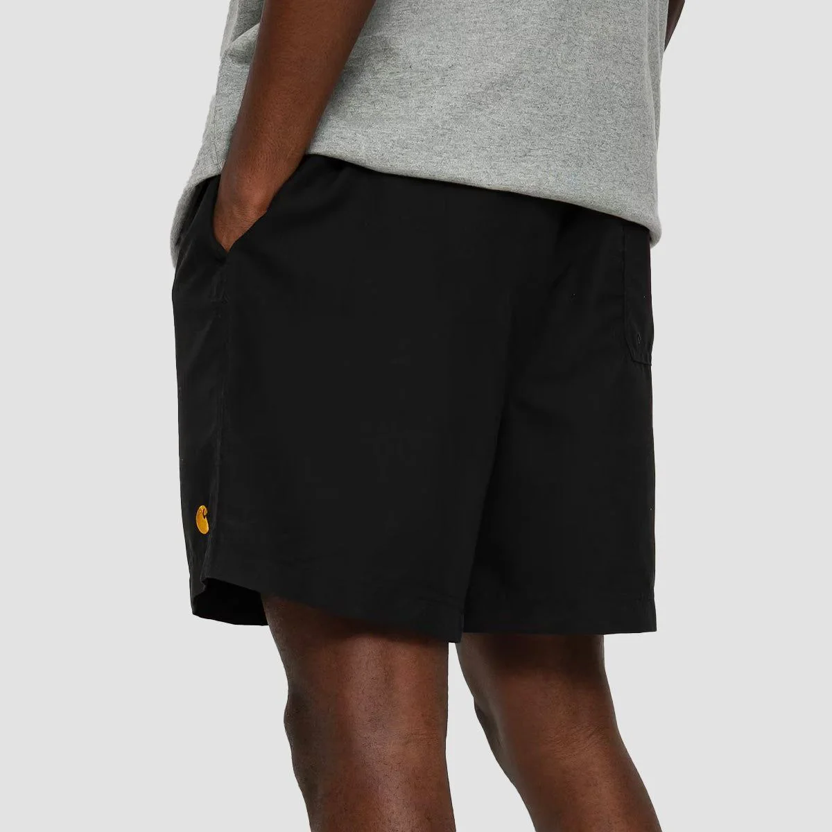 Carhartt WIP Chase Swim Trunk Shorts Black/Gold - Image 2