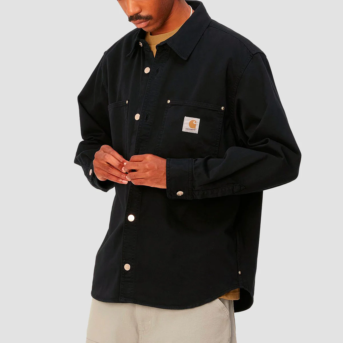 Carhartt WIP Derby Longsleeve Shirt Jac Black Rinsed - Image 2