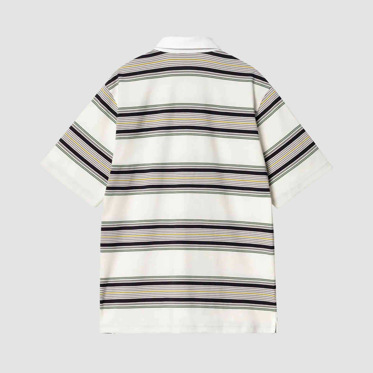 Carhartt WIP Gaines Short Sleeve Rugby Shirt Gaines Stripe/Wax - Image 2