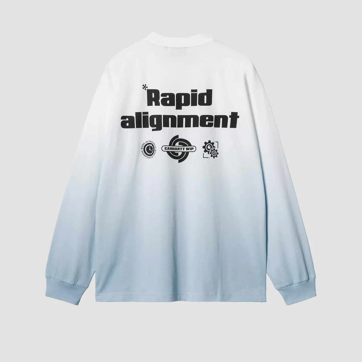Carhartt WIP Light Work Longsleeve T-Shirt White/Bluebird Dip Dye - Image 2