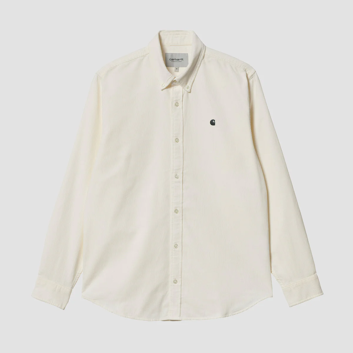 Carhartt WIP Madison Fine Cord Longsleeve Shirt Wax/Black - Image 2
