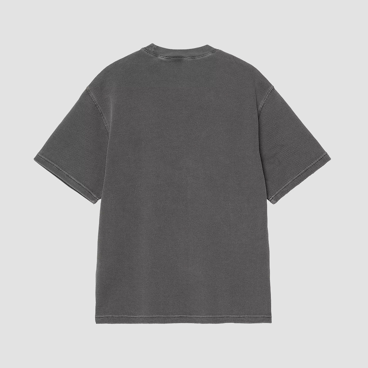 Carhartt WIP Nelson Waffle T-Shirt Black Garment Dyed - Image 3