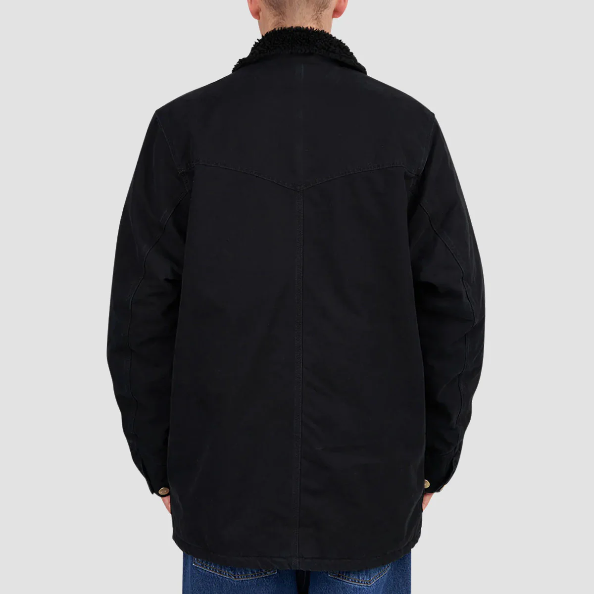 Carhartt WIP Newman Coat Black Heavy Stone Wash - Image 2