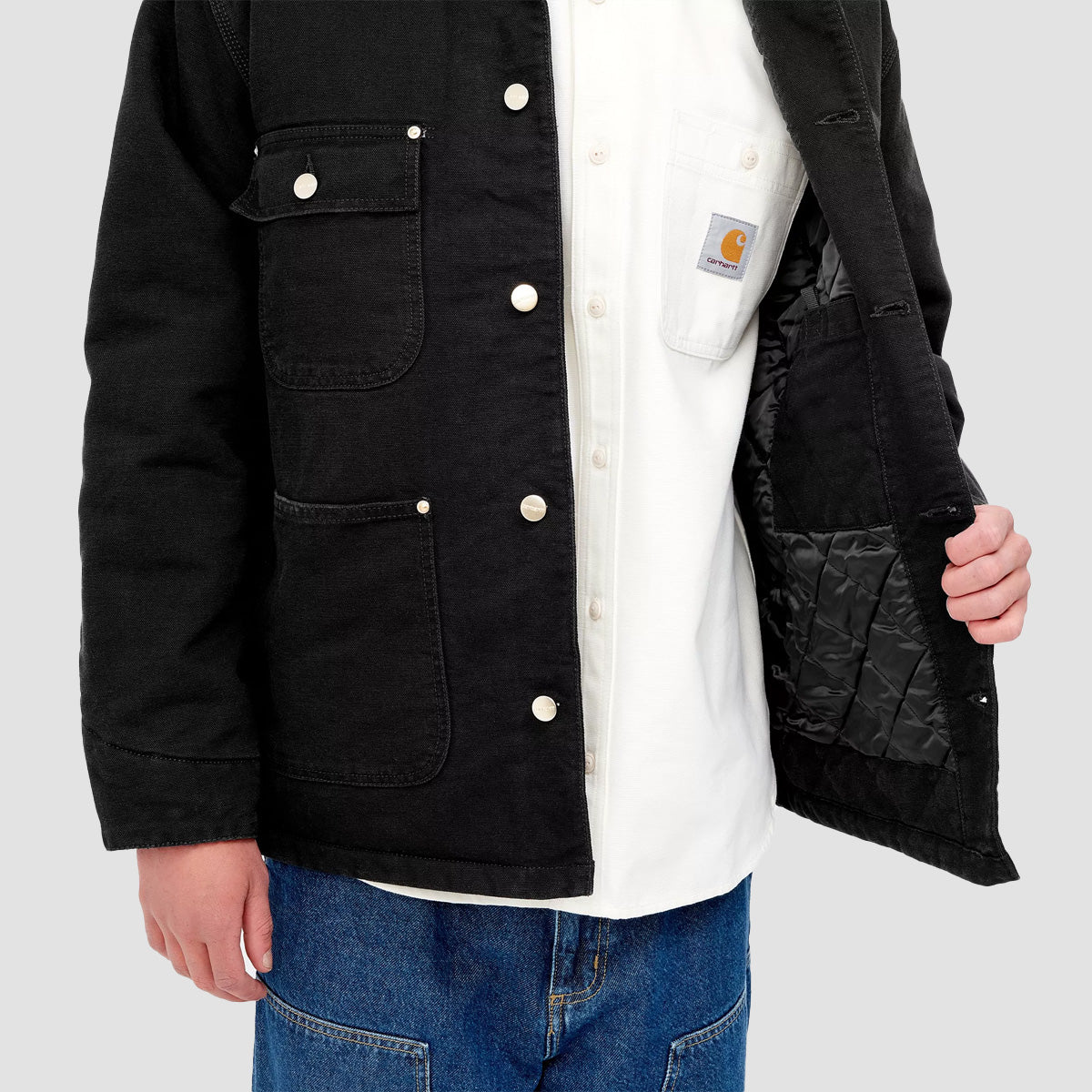 Carhartt WIP OG Chore Coat Black/Black Aged Canvas - Image 2