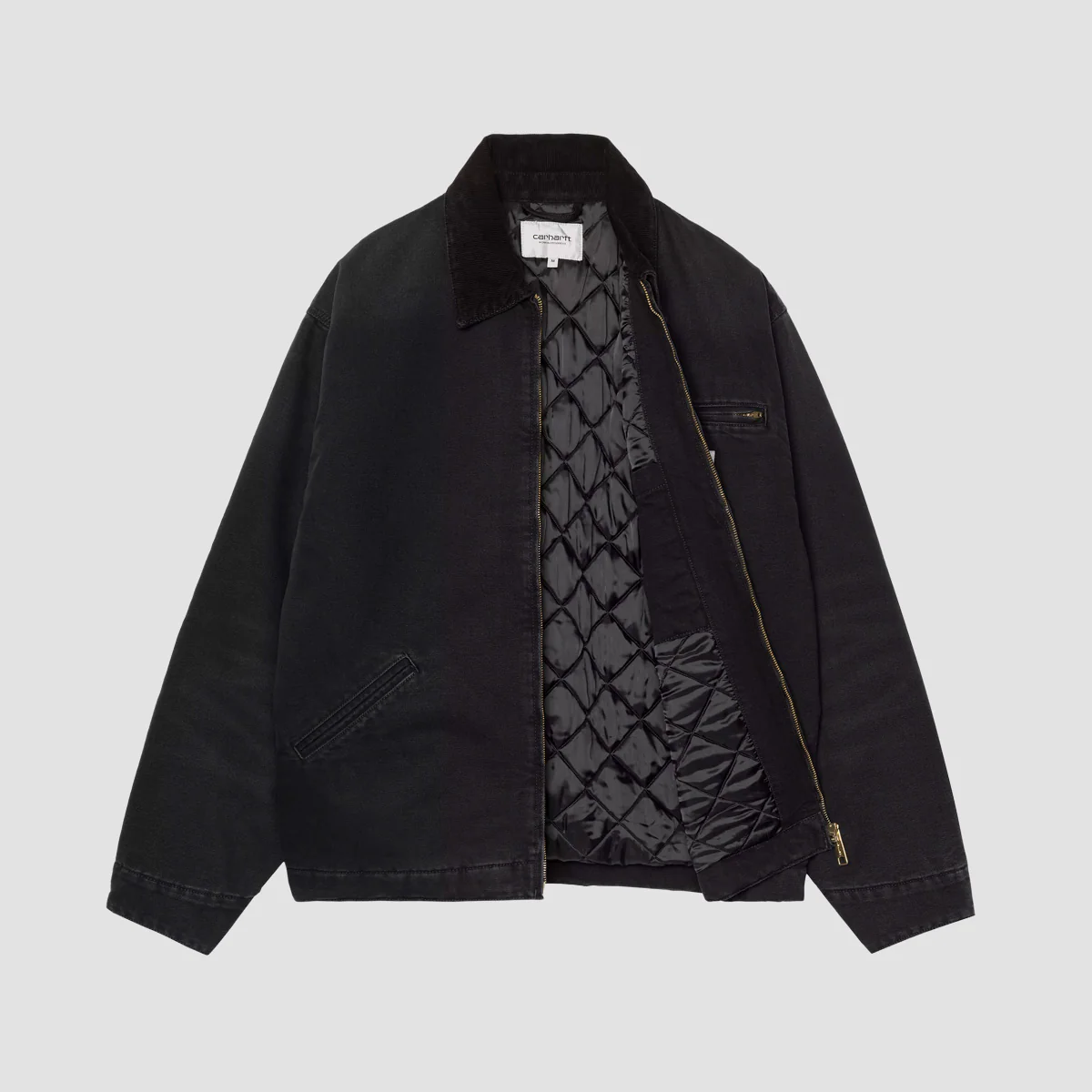 Carhartt WIP OG Detroit Jacket Black/Black Stone Canvas - Image 3
