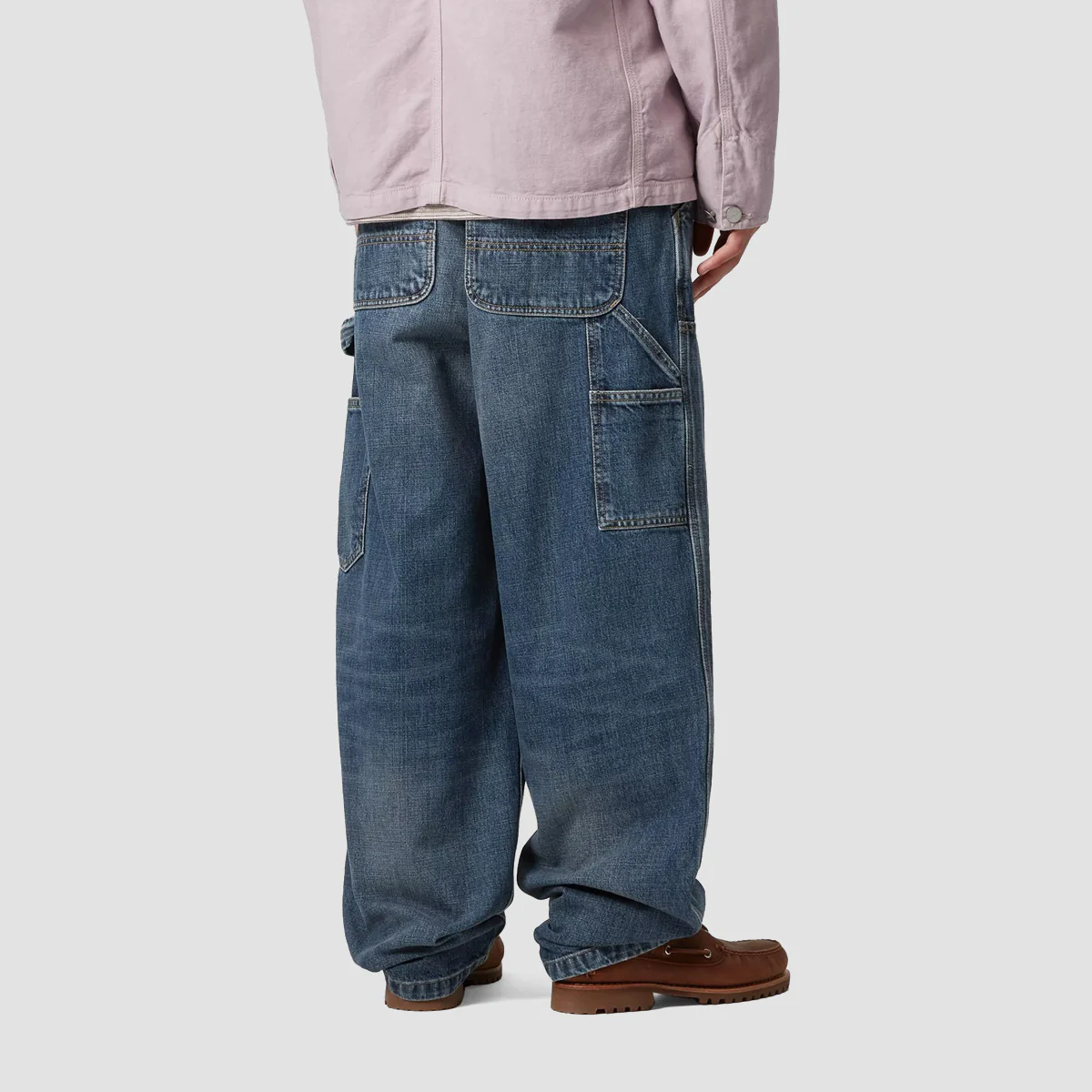Carhartt WIP OG Double Knee Loose Fit Jeans Blue Dark Used Wash - Image 2