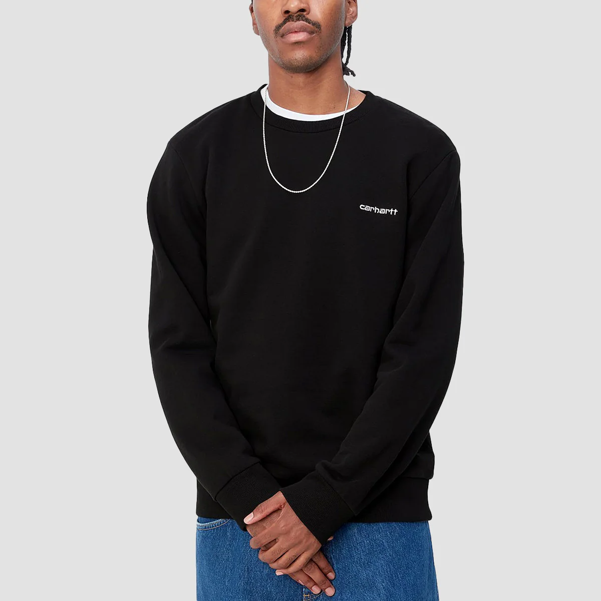 Carhartt WIP Script Embroidery Crew Sweatshirt Black/White