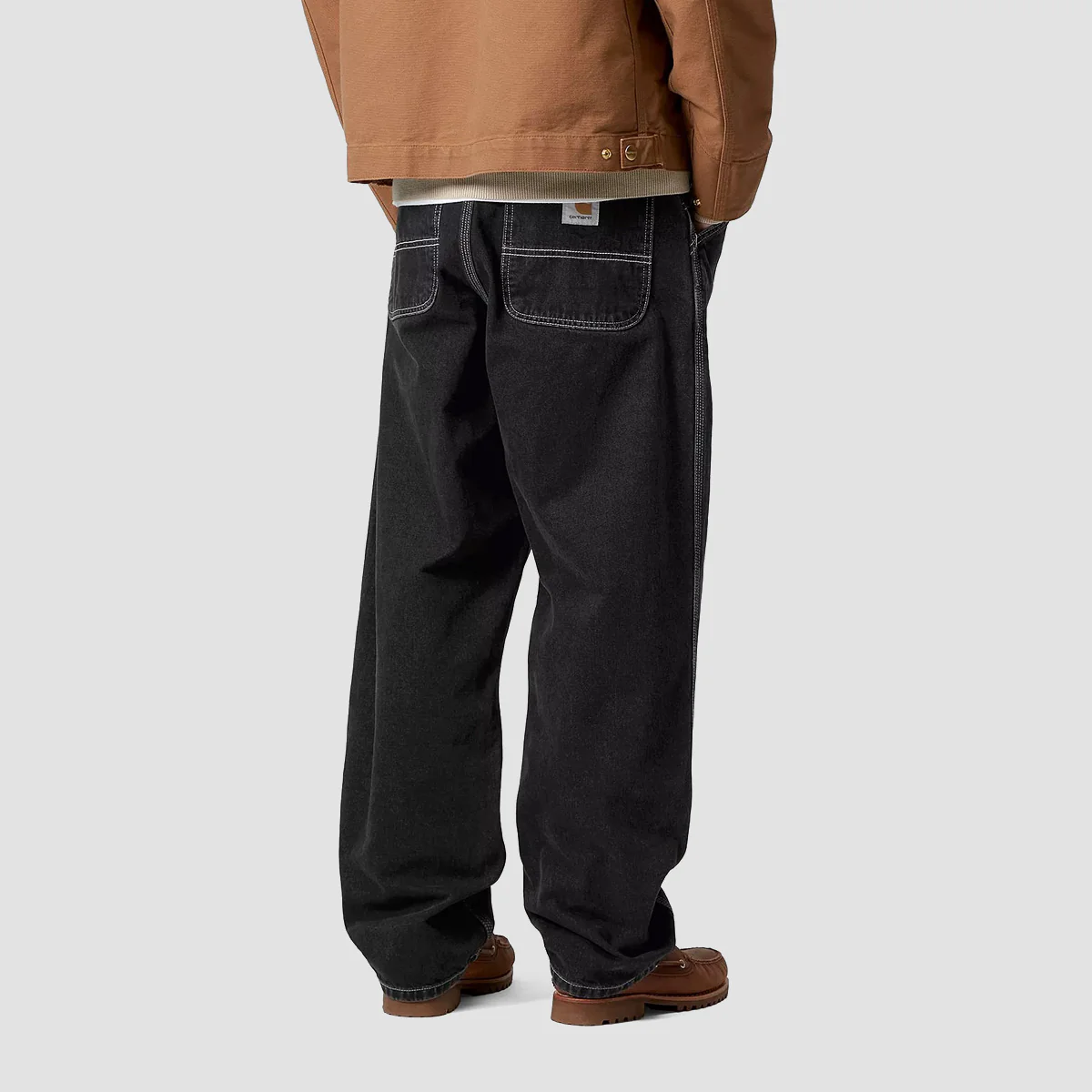 Carhartt WIP Simple Relaxed Fit Jeans Black Stone Washed - Image 2