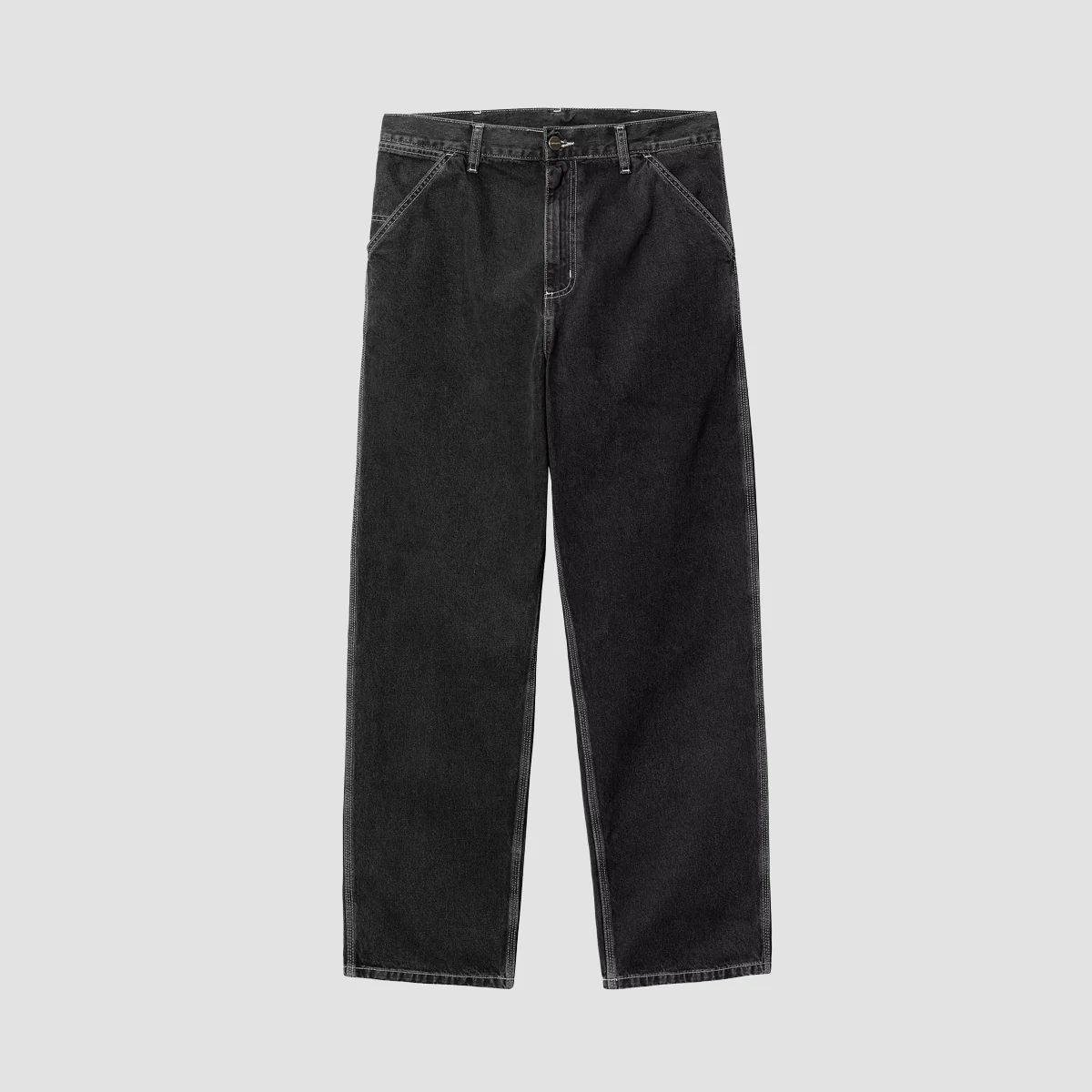 Carhartt WIP Simple Relaxed Fit Jeans Black Stone Washed - Image 4