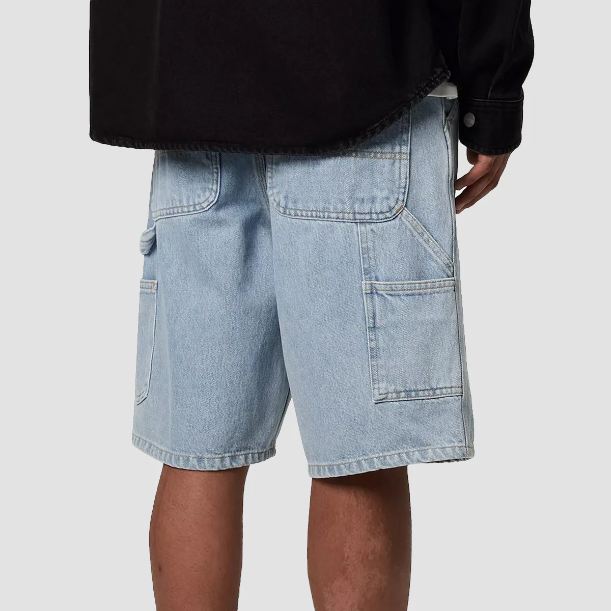 Carhartt WIP Single Knee Denim Shorts Blue Heavy Stone Bleached - Image 2