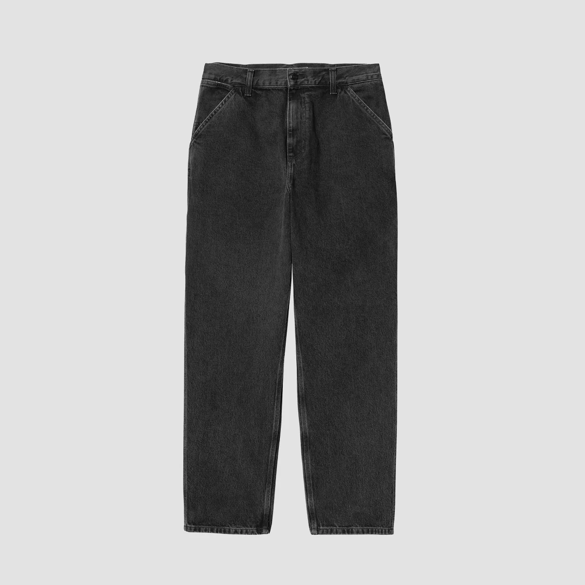 Carhartt WIP Single Knee Relaxed Fit Jeans Black Stone Washed - Image 4