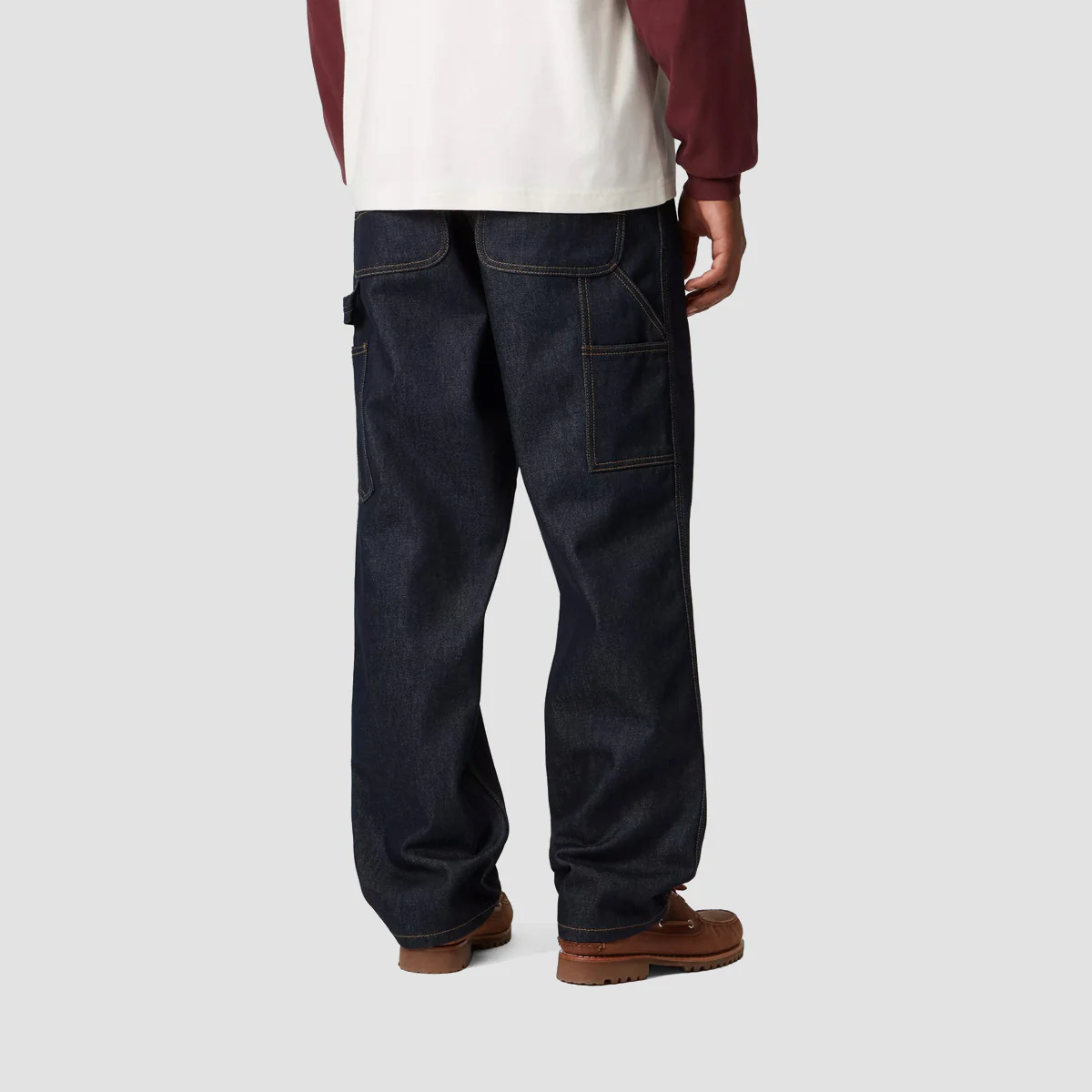 Carhartt WIP Single Knee Relaxed Straight Fit Jeans Blue Rigid - Image 2