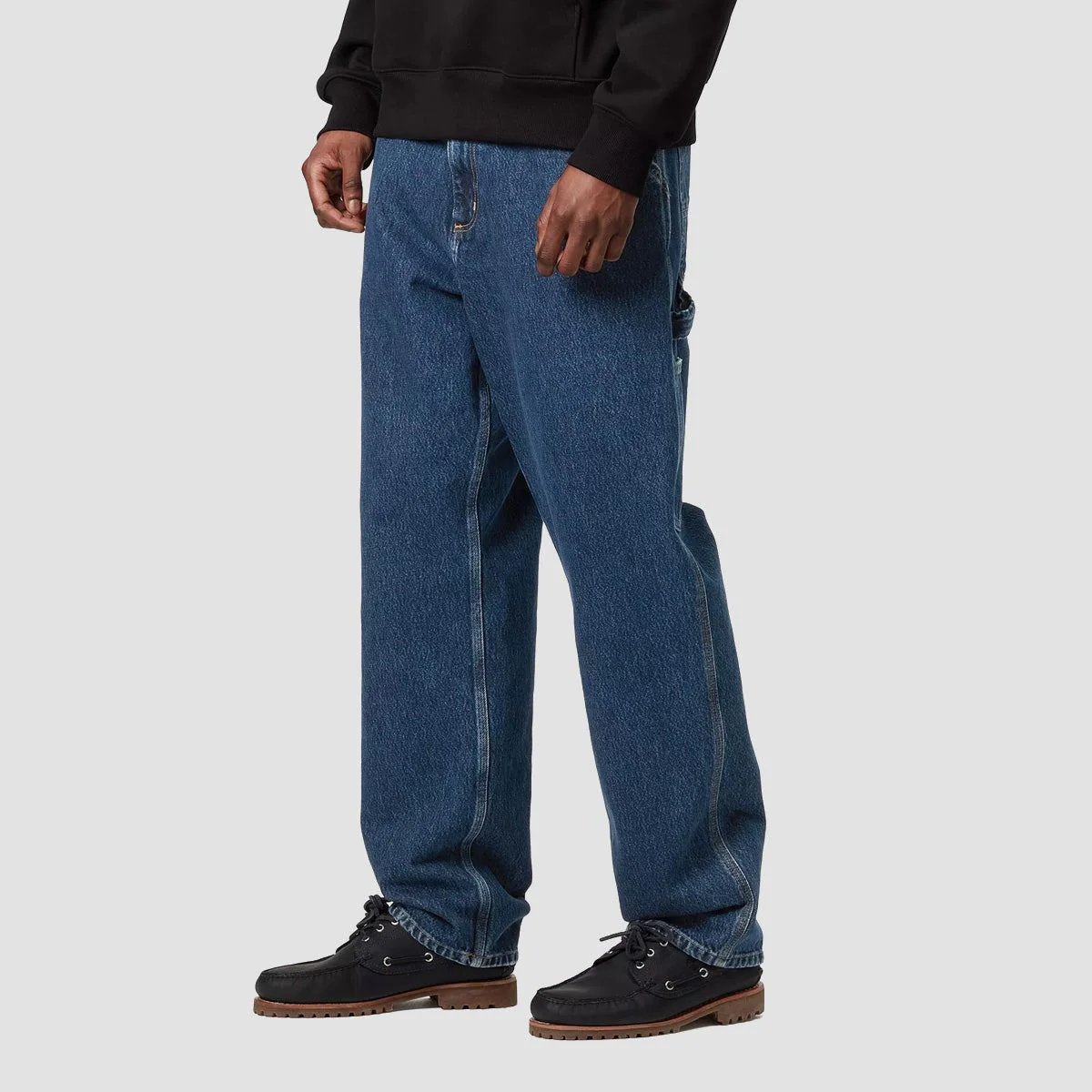 Carhartt WIP Single Knee Relaxed Straight Fit Jeans Blue Stone Washed - Image 2