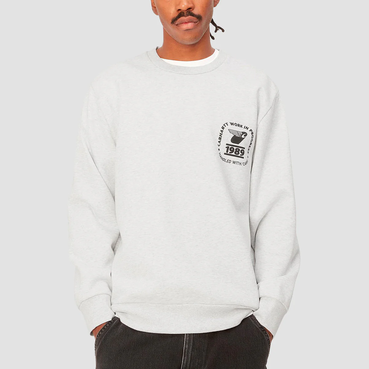 Carhartt WIP Stamp State Crew Sweat Ash Heather/Black