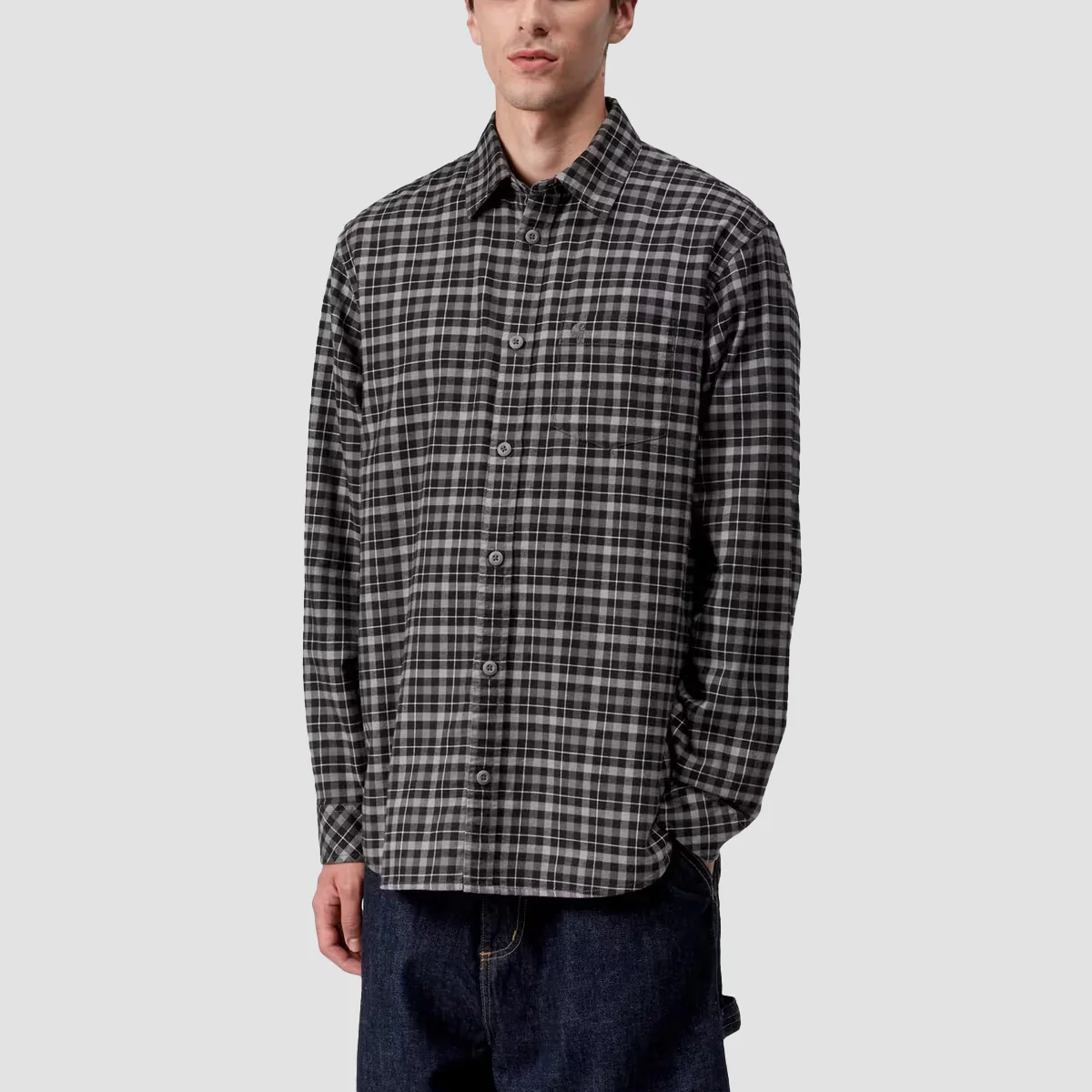 Carhartt WIP Widmark Check Longsleeve Shirt Porphyry
