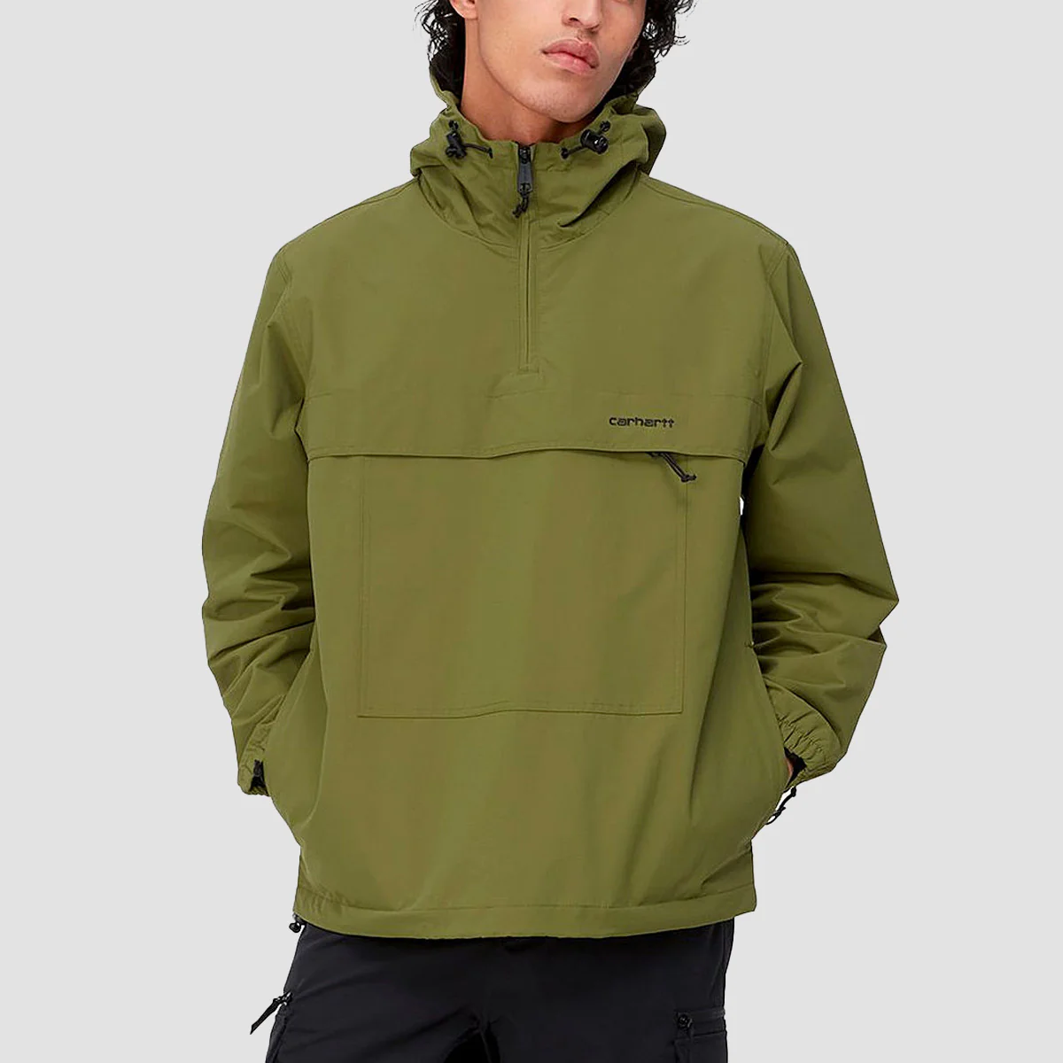 Carhartt WIP Windbreaker Pullover Jacket Kiwi/Black - Image 2
