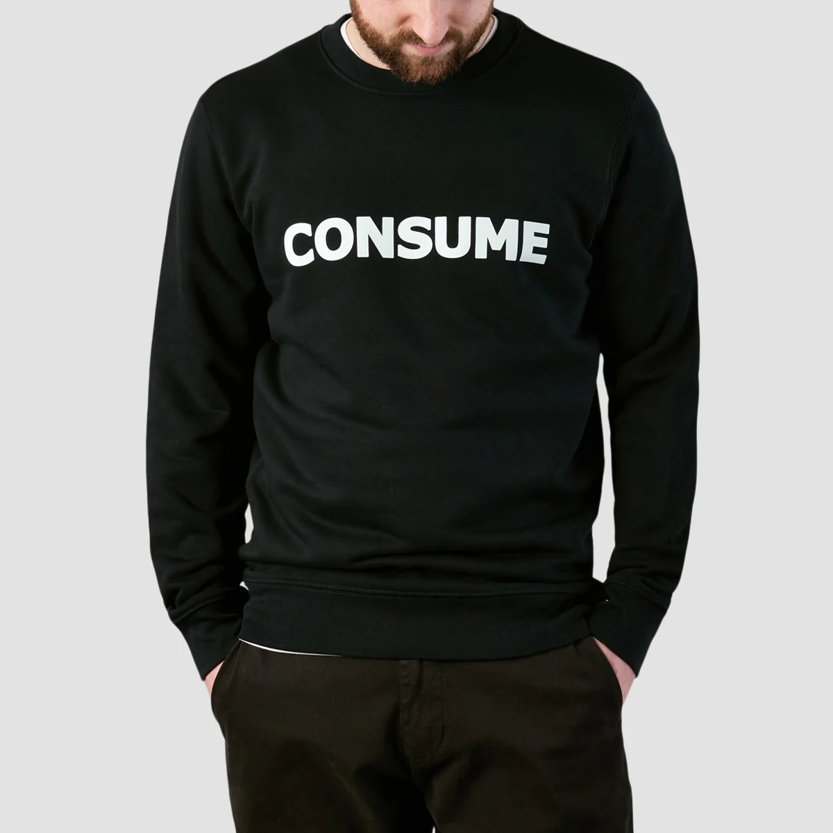 Consume Logo Crew Sweatshirt Black/White - Image 2