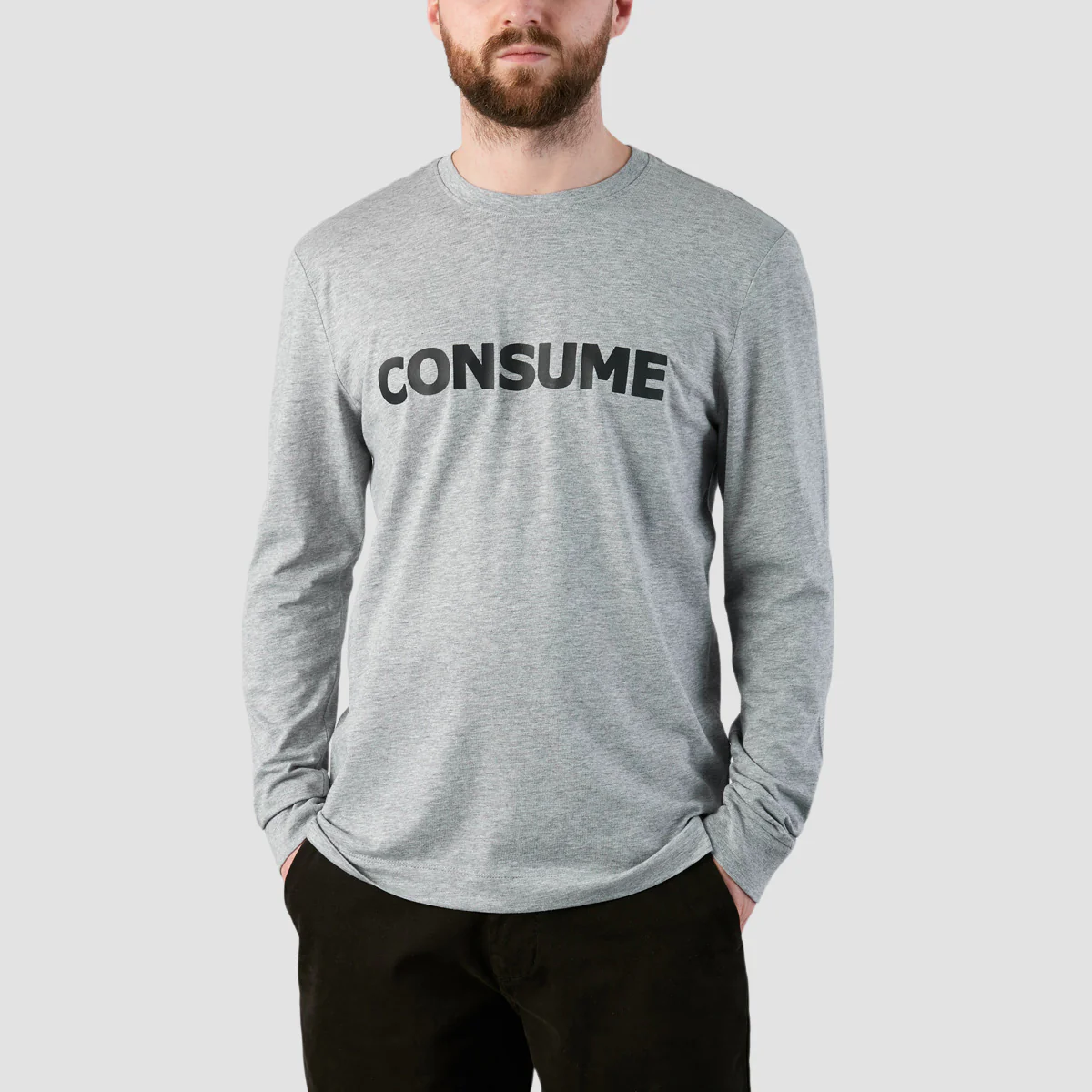 Consume Logo Longsleeve T-Shirt Athletic Heather/Black - Image 2