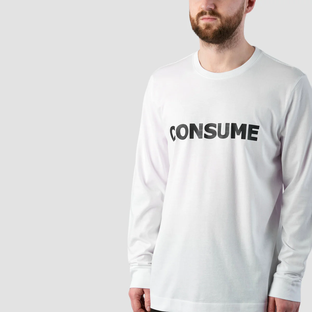 Consume Logo Longsleeve T-Shirt White/Black - Image 3