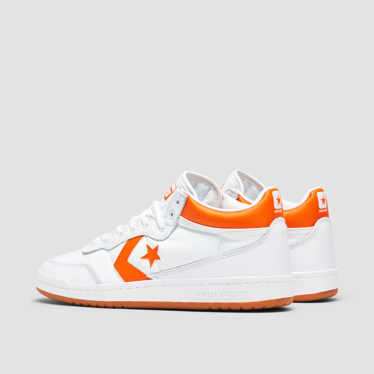 Converse Fastbreak Pro Mid Top Shoes - White/Orange/White - Image 3