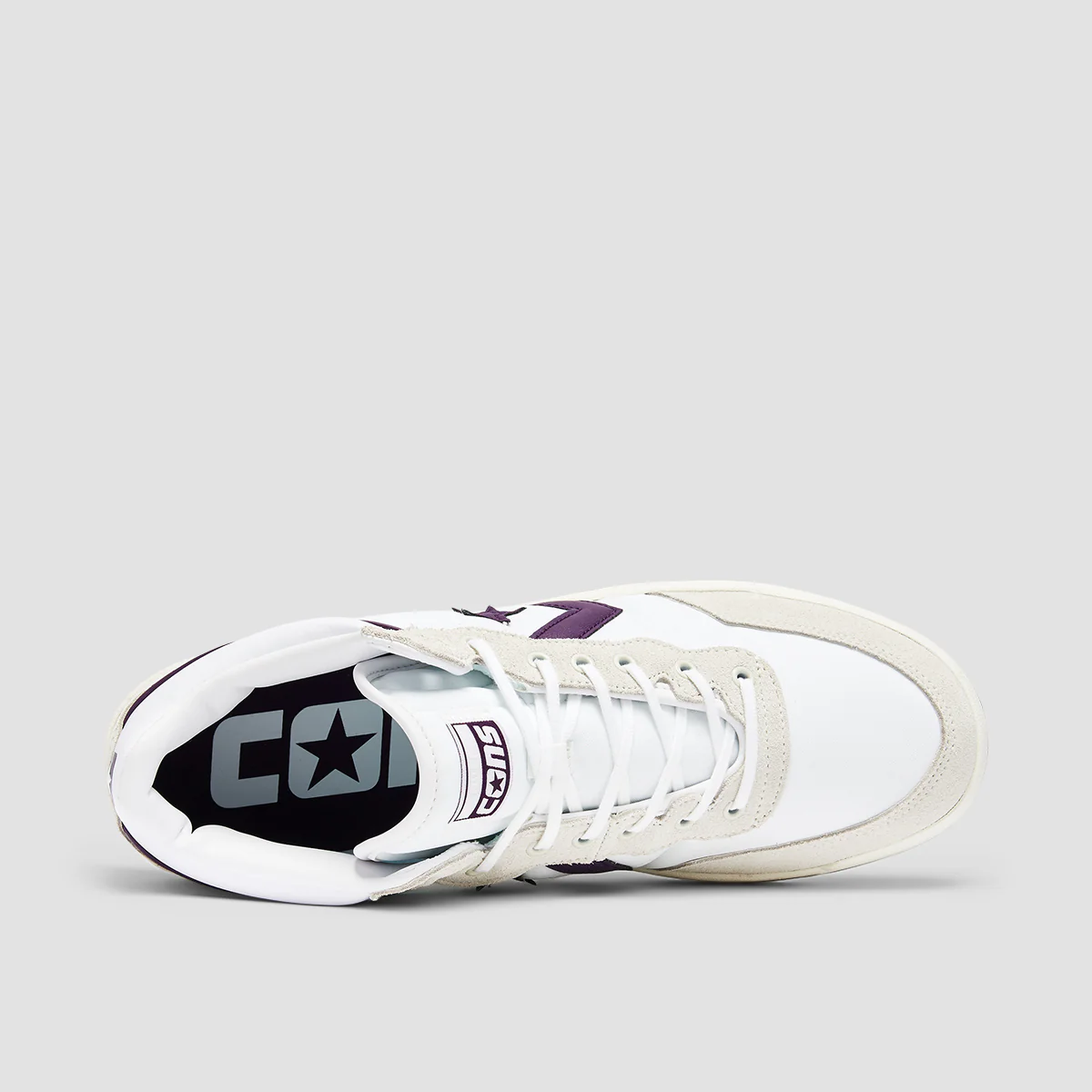 Converse Fastbreak Pro Mid Top Shoes - White/Vaporous Grey/Night Purple - Image 4