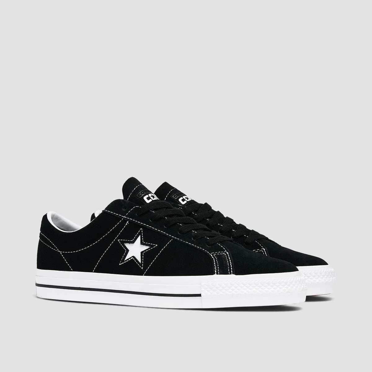 Converse One Star Pro Shoes - Black/Black/White - Image 2
