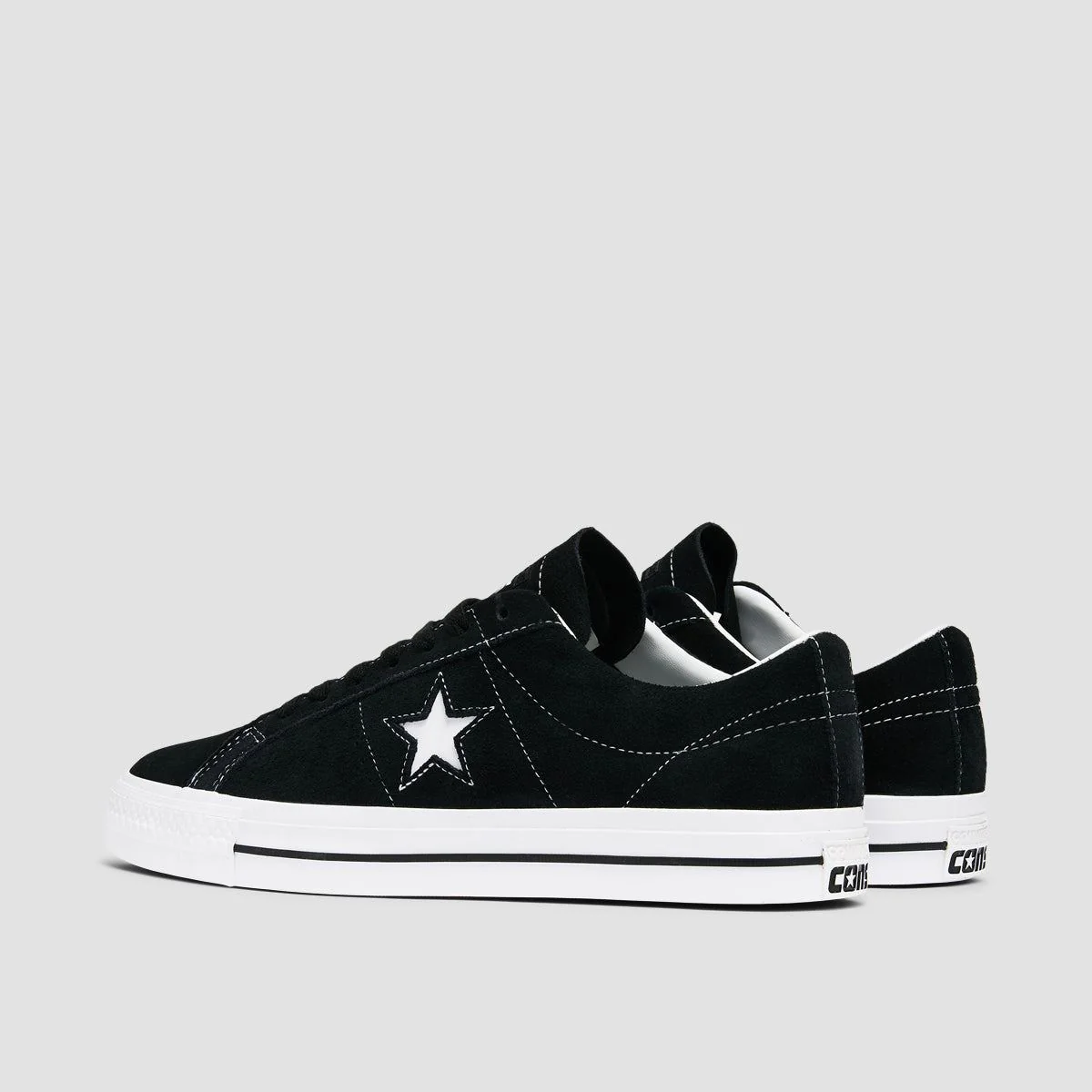 Converse One Star Pro Shoes - Black/Black/White - Image 3
