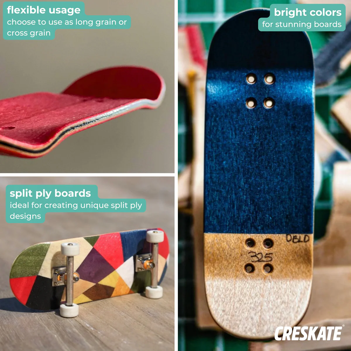 CRESKATE Coloured Fingerboard Veneer - 6 Boards - Image 3