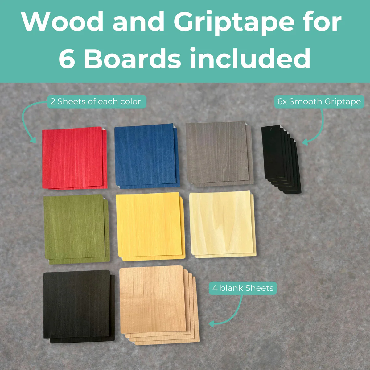CRESKATE Coloured Fingerboard Veneer - 6 Boards - Image 5