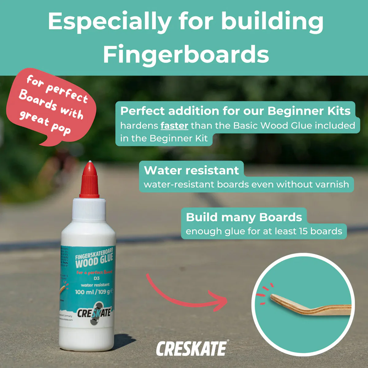 CRESKATE Finger Skateboard Wood Glue - Image 2