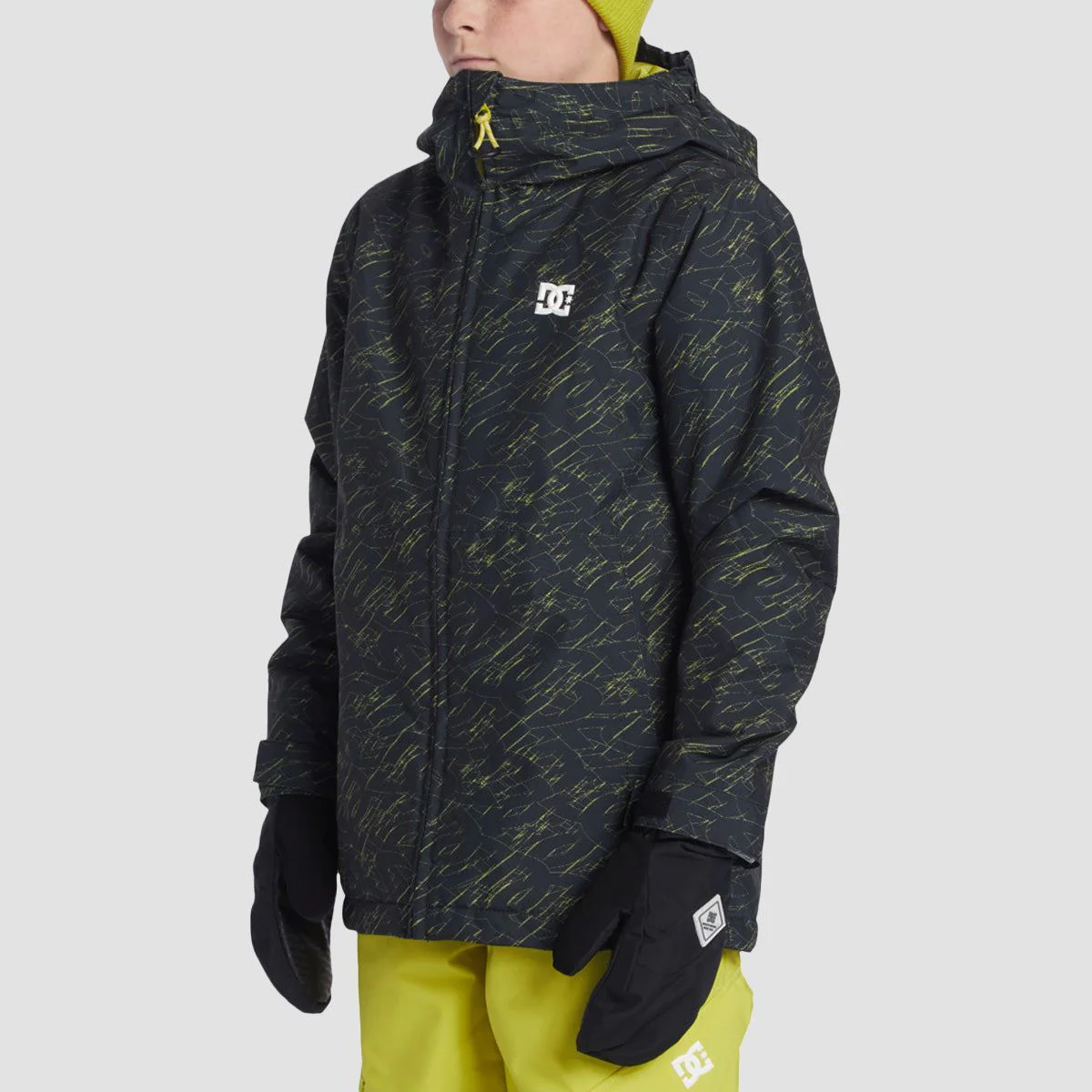 DC Basis Print Snow Jacket Stacked Black - Kids - Image 2