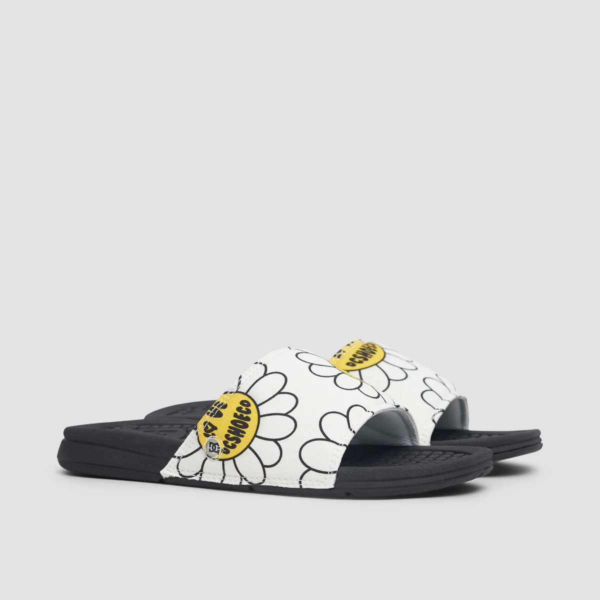 DC Bolsa Slides White/Black/Flower - Womens - Image 2