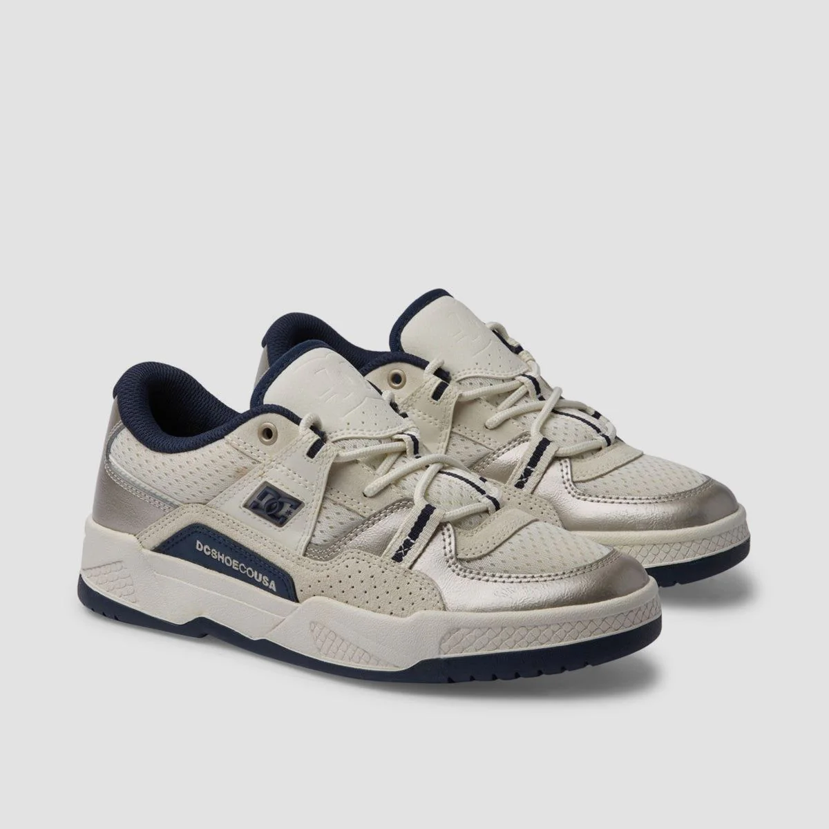 DC Construct Shoes - White/White/Champagne - Womens - Image 2