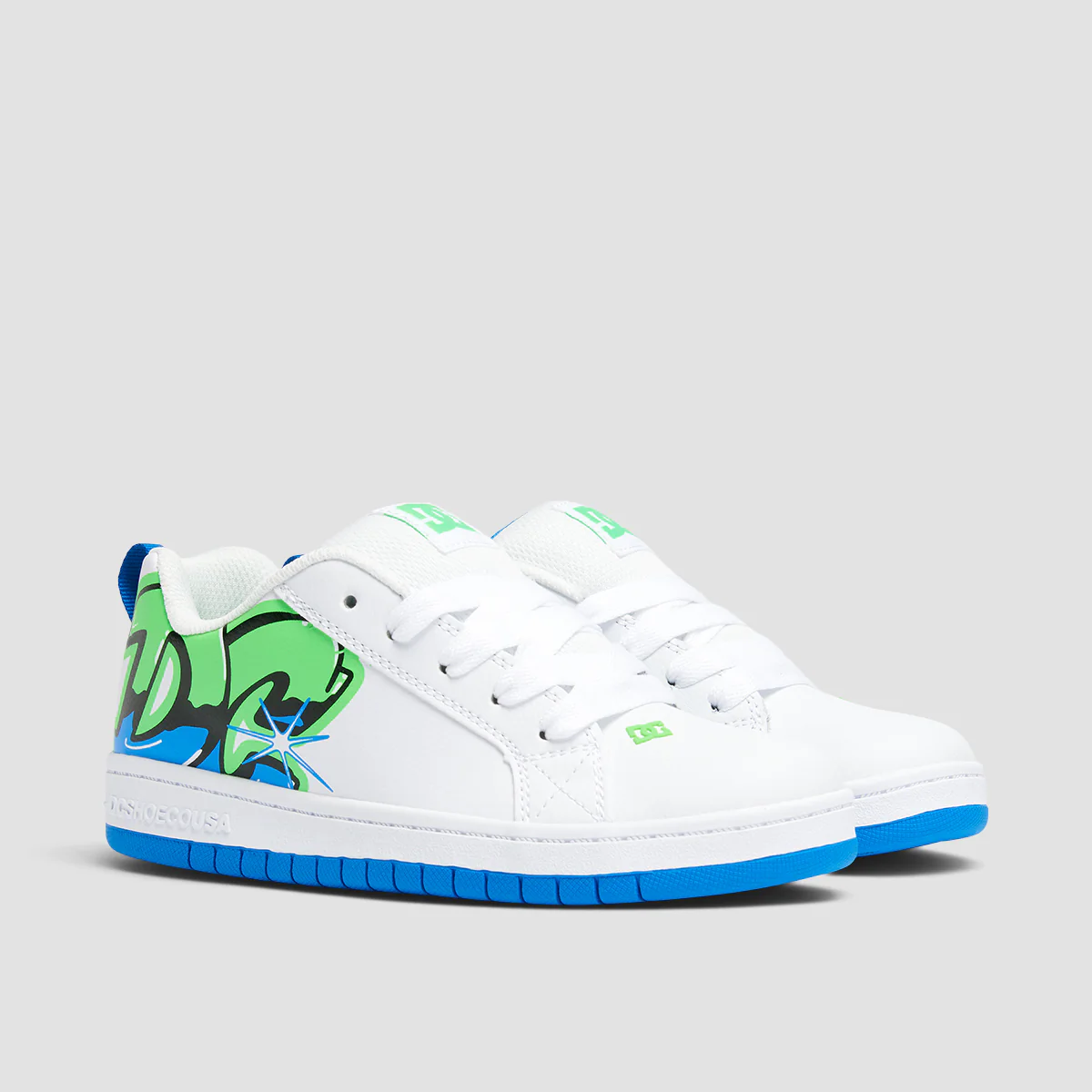 DC Court Graffik Shoes - White/Graffiti Print - Kids - Image 2