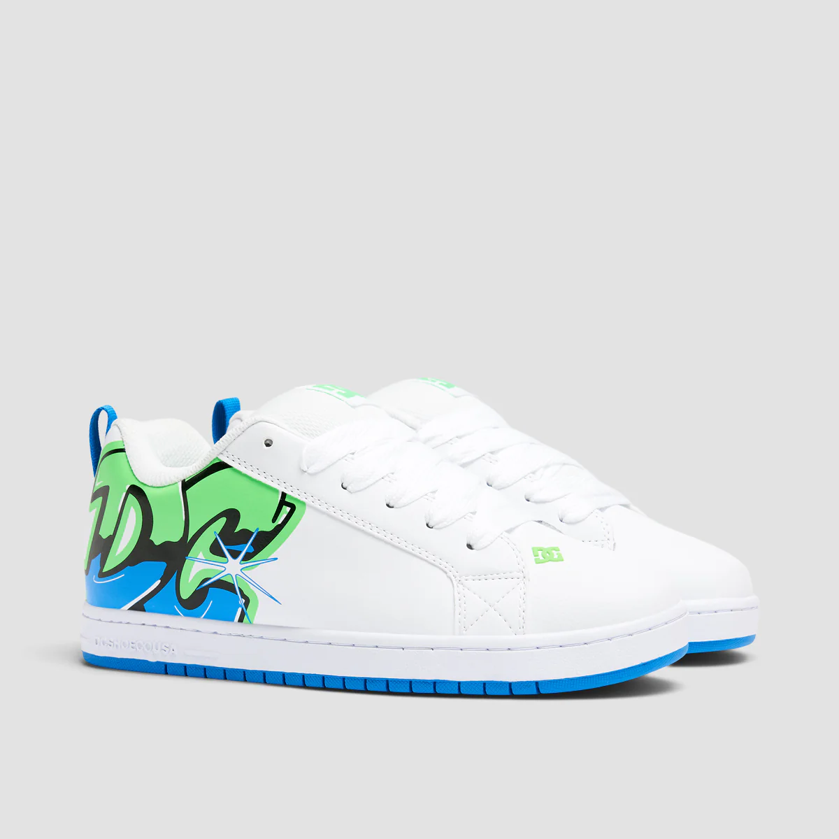 DC Court Graffik Shoes - White/Lime/Turquoise - Image 2